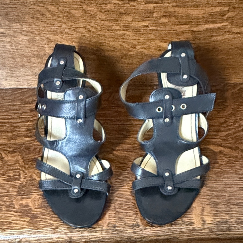 Franco Sarto Black Strappy Heels